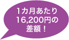 1カ月あたり16,200円の差額！